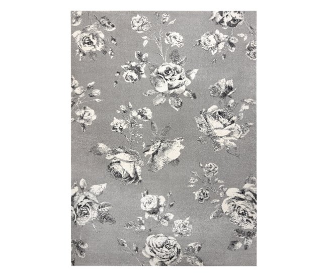 Alfombra GNAB Flores rosas 160x230 Gris