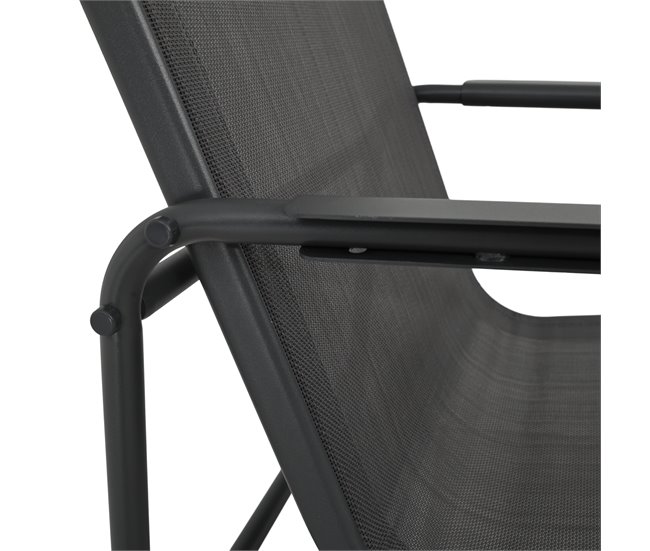 Set de jardín ARDEN con mesa y 6 sillas color gris Gris Oscuro