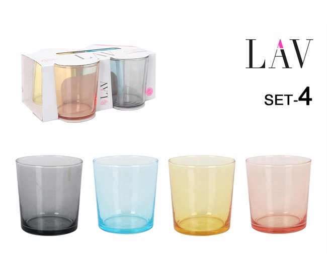 Set de 4 vasos PINTA 345cc colores surtidos  Multicolor