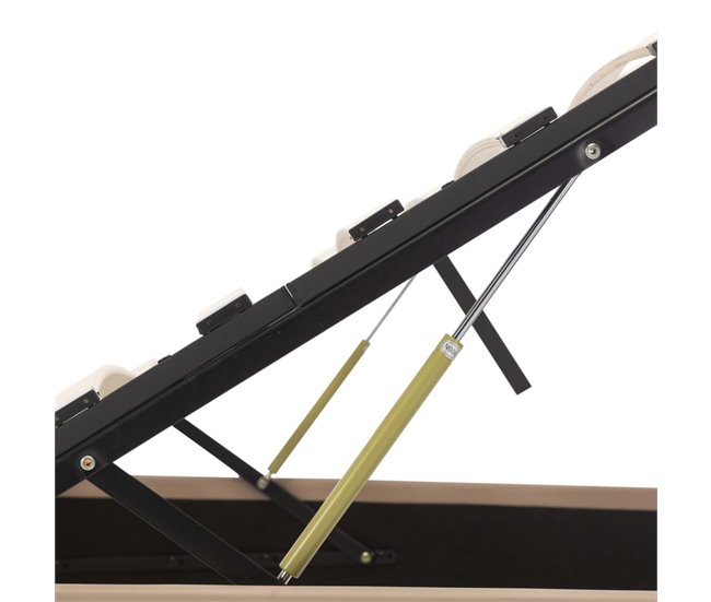 Cama canapé hidráulica cuero sintético 100x200 Marron