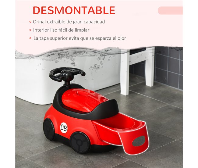 Orinal para Bebé PP, ABS, TPR HOMCOM Rojo