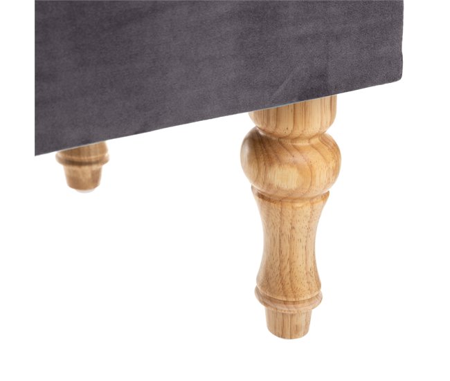 Banco Cofre de terciopelo 102x38 Gris