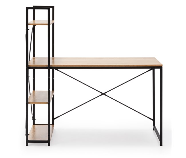 Mesa de escritorio Lidia 3 estantes negro Negro