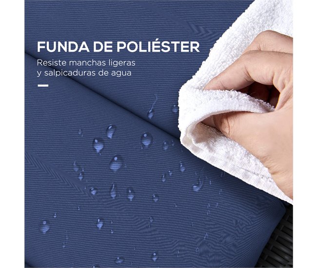 Cojín para Tumbona Poliéster, Algodón Azul