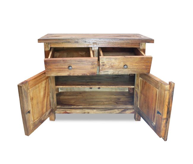 Aparador de madera maciza reciclada estilo rústico 4402019 Marron