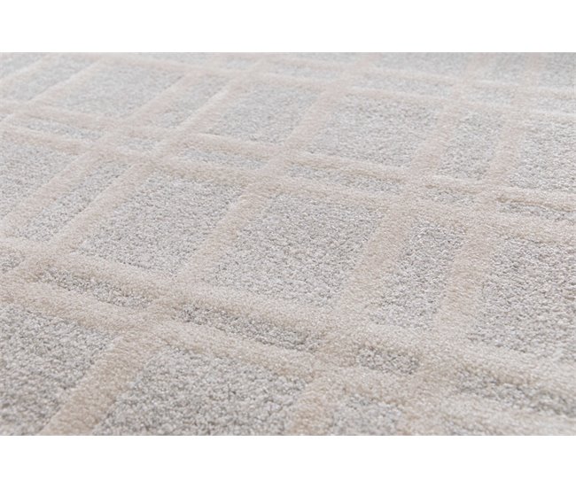 Alfombra con diseño geométrico y relieve CALEDONIA - ATTICGO 80x150 Crema