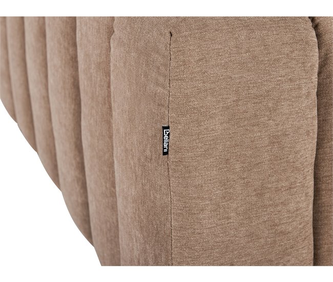 Beliani Chaise longue izquierdo Poliéster LANNILS Marron Claro