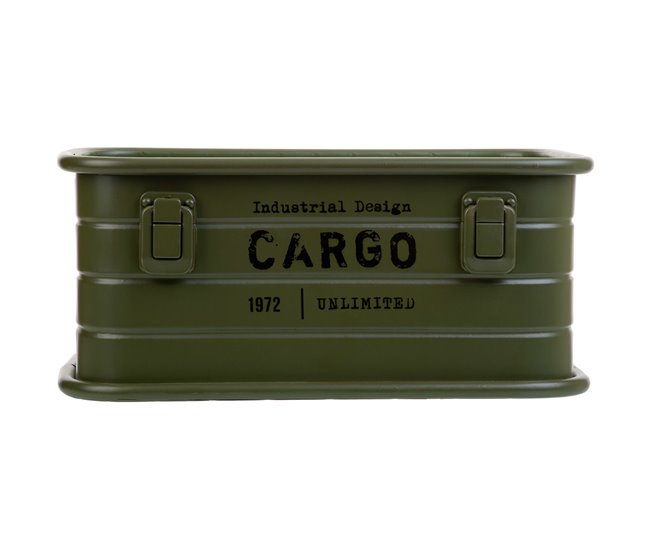 Cesto rectangular de metal impreso Verde