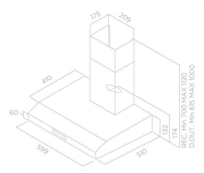 Campana T-invertida TURBOAIR IDEA Gris