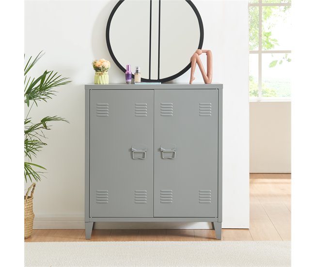 Armario de oficina Oripää con estante regulable acero Gris Oscuro