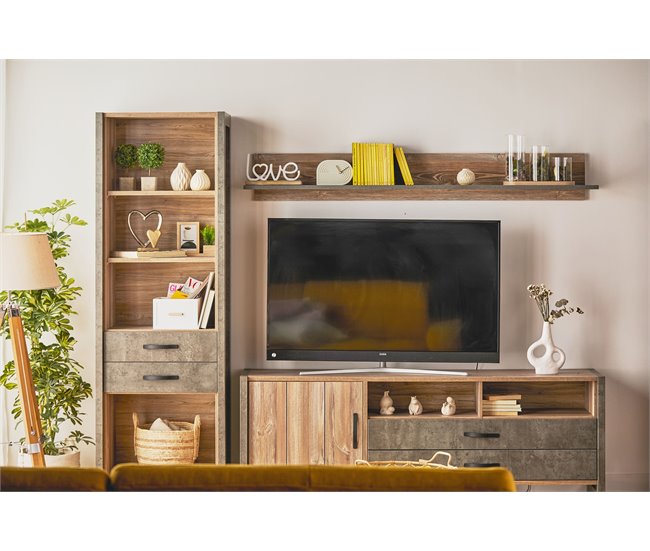 Estante de pared INDUSTRY 189,40cm Gris/ Madera