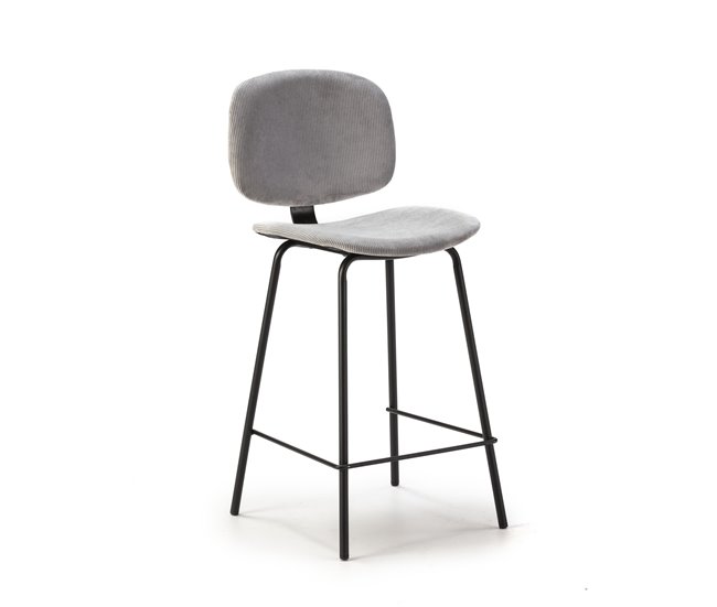 Taburete Alto DECO. Fijo. Pana Gris
