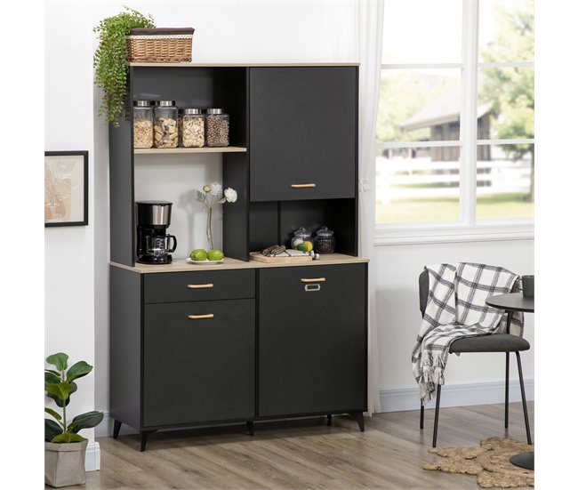 Alacena de Cocina Melamina de Madera, MDF HOMCOM, hogar - cocina 119 Negro