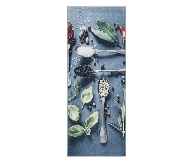 Alfombra lavable ANDRE 1151 Cucharas para la cocina Azul