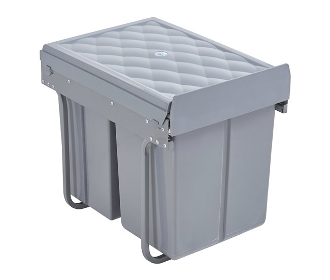 Cubo de basura extraíble Froland capacidad 2x10L + 1x20L plástico Gris