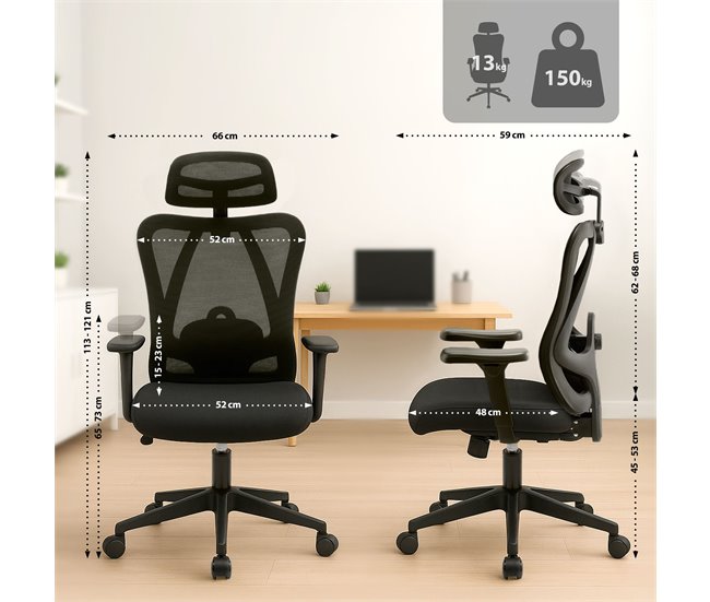 Silla de oficina - Elisha - Tela Negro