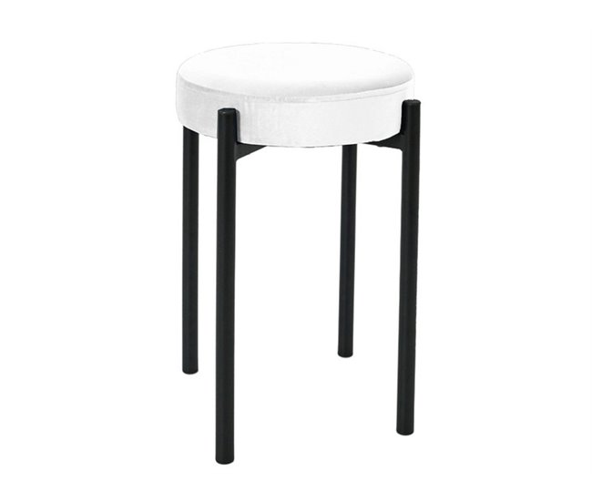 Puff taburete CAIRO 40x45cm color blanco Blanco
