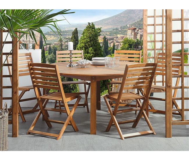 Beliani Conjunto de comedor TOLVE Marron