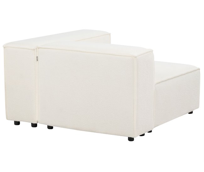 Beliani Sofá esquinero con reposapiés Bouclé ARDAL Crema