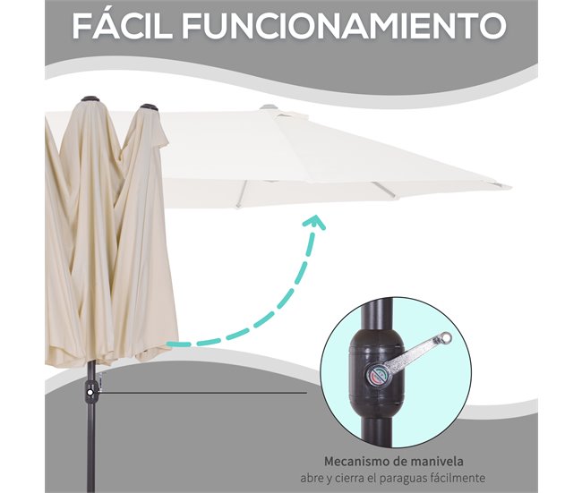 Sombrilla y Tumbonas Texteline, Poliéster Outsunny Negro