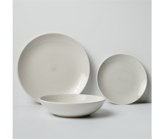 Vajilla ARENA gres esmaltado 18 piezas Gris