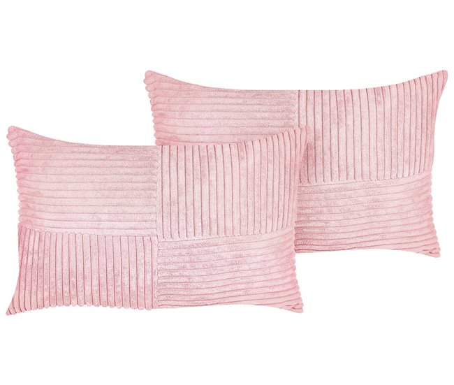 Beliani Cojín decorativo MILLET 50x30 Blanco/ Beige