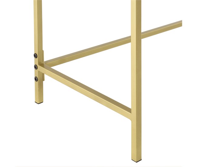 Mesa Consola Alajärvi en acero con tablero de vidrio 100 Dorado