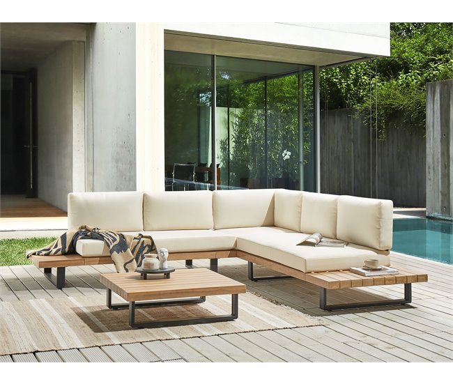 Beliani Conjunto longue MYKONOS Blanco/ Beige