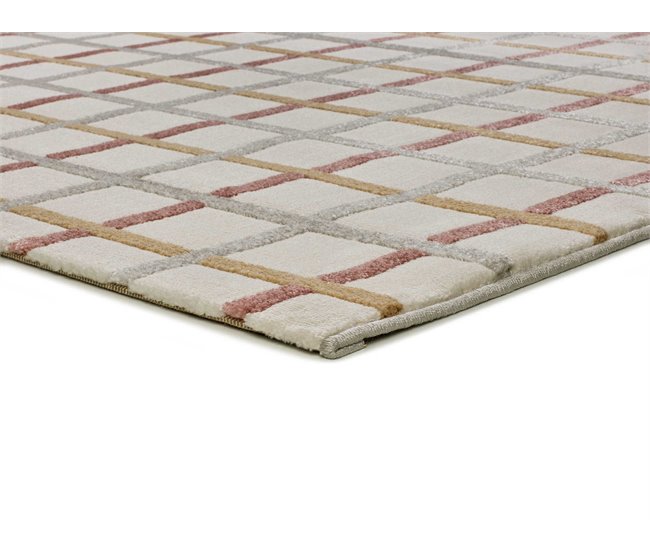 Alfombra de cuadros con relieve KARISMA - ATTICGO 133x190 Gris