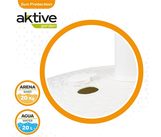 Base para sombrilla circular Aktive Blanco