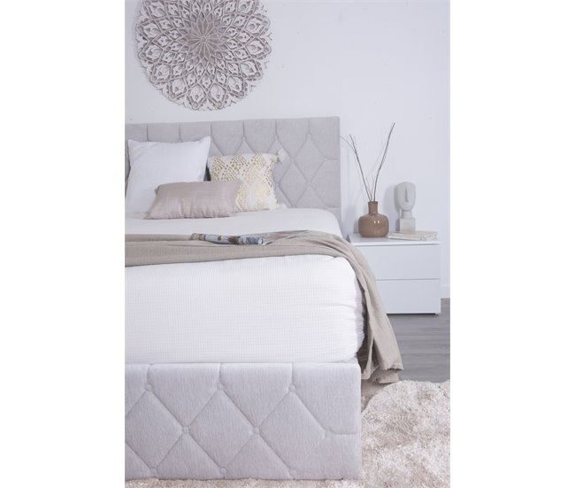 Cama abatible LUXURY II color gris claro 140x190cm Gris Claro
