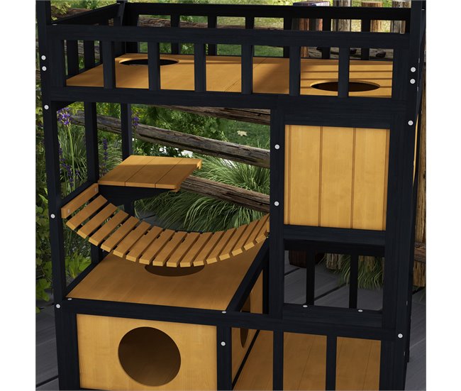 Caseta para Gatos Pino, Madera de Abeto Madera