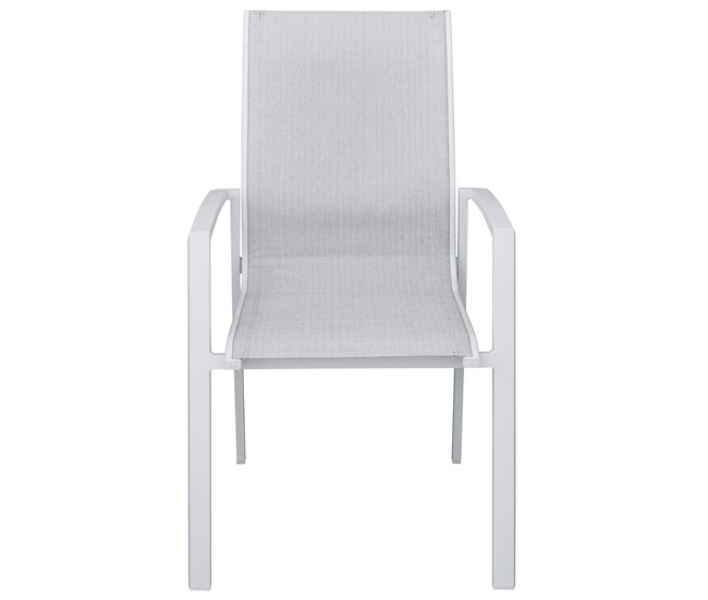 Set de jardín con mesa y 6 sillas ANZIO color gris Blanco