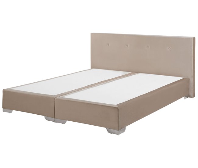 Beliani Cama continental Terciopelo CONSUL 191x212 Beige