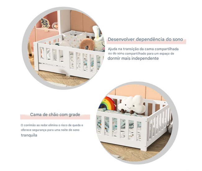 Cama|tablero, anticaída, cama individual Blanco