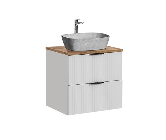 Mueble lavabo individual efecto piedra de Adriel Blanco
