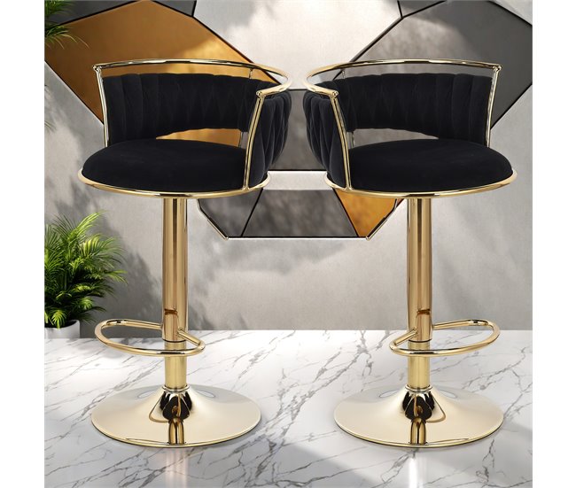 2 sillas de comedor regulables en altura Negro
