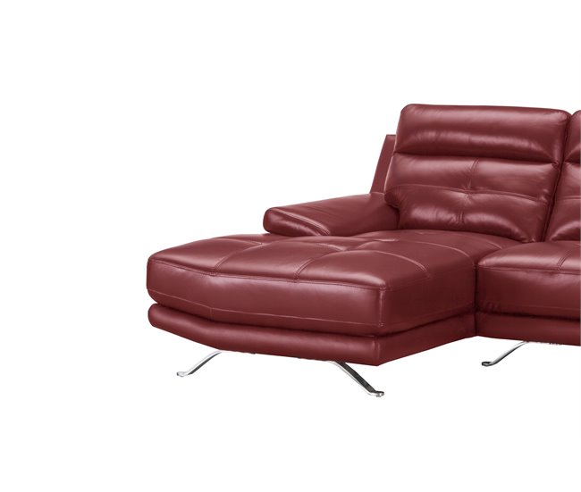 Chaise longue de piel HAWAI Rojo