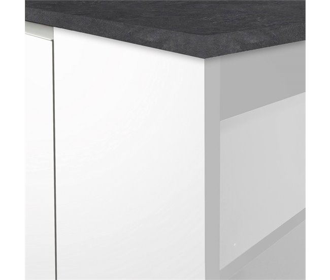 Cozinha de ilha com efeito de madeira 160 Blanco