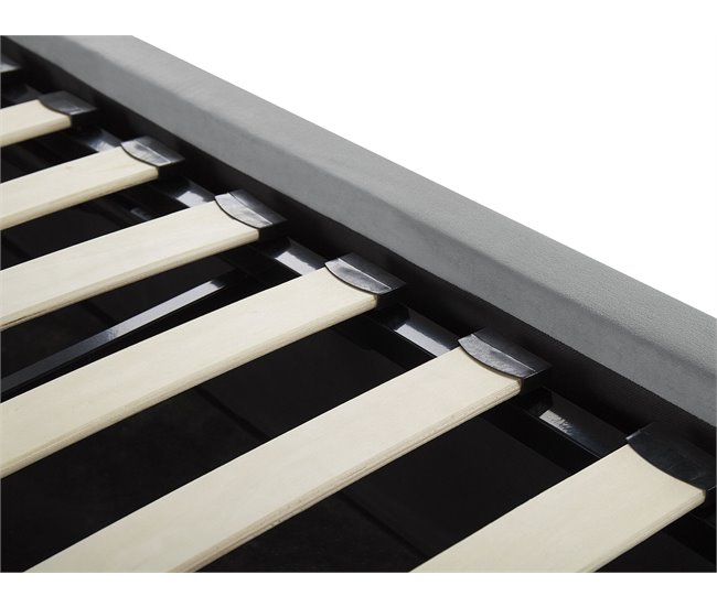 Beliani Cama con almacenaje Terciopelo LORIENT 177x216 Gris Claro