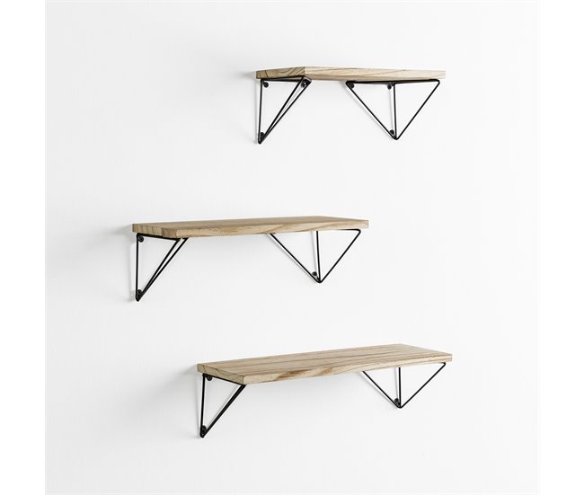 Set de 3 estantes de pared Amaro Madera