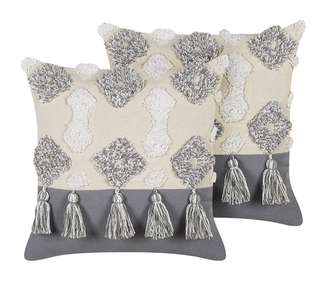 Beliani Cojín decorativo ALOCASIA Beige