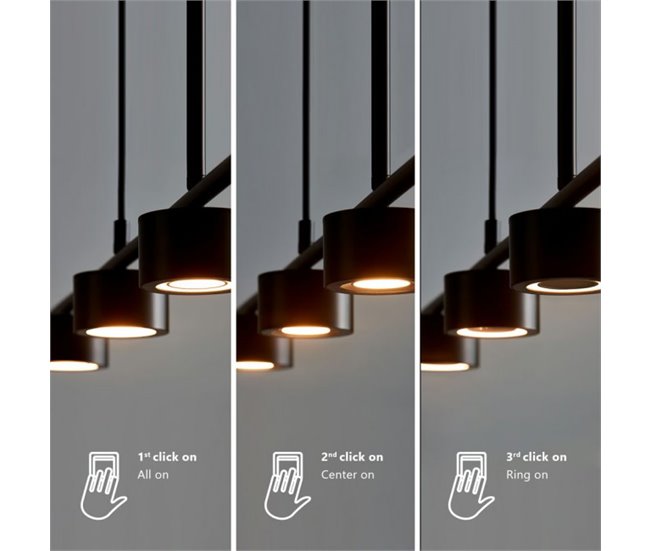 Lámpara de techo LED Clyde (4x4W) Metal Nórdico Negro
