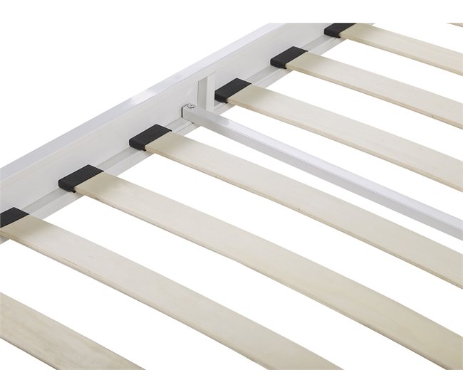 Beliani Cama con somier Metal MAURS 147x209 Blanco