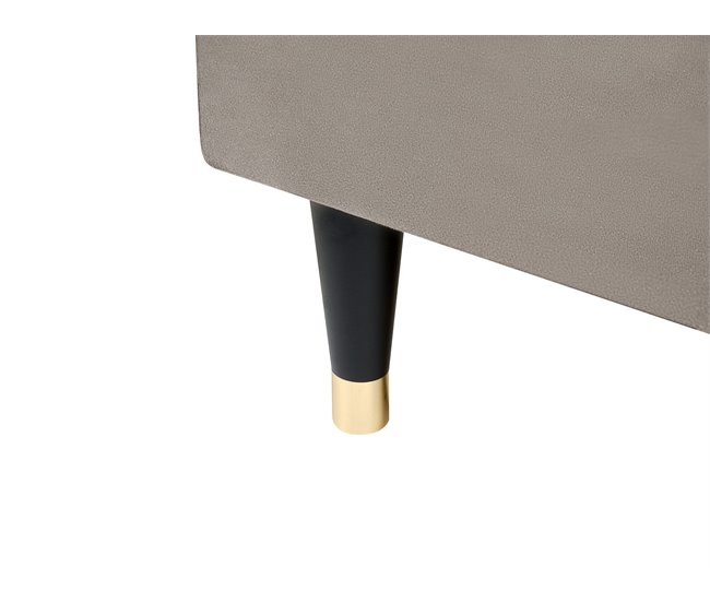 Beliani Cama continental con almacenaje Terciopelo DAME 162x207 Crema