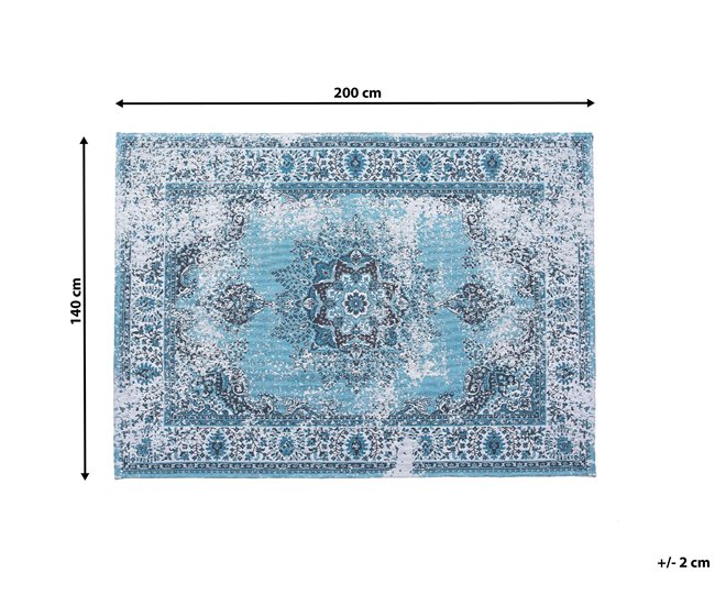 Beliani Alfombra de pelo corto ALMUS 140x200 Azul Claro