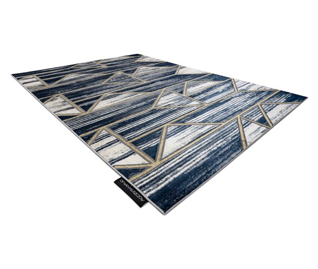 Alfombra DE LUXE moderna 462 Geométrico - Structural 120x170 Azul