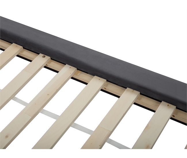 Beliani Cama con somier Poliéster LANNION 203x223 Beige
