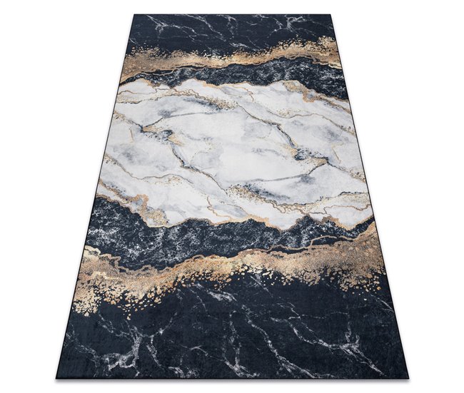 Alfombra lavable ANDRE 1124 Mármol 160x220 Negro