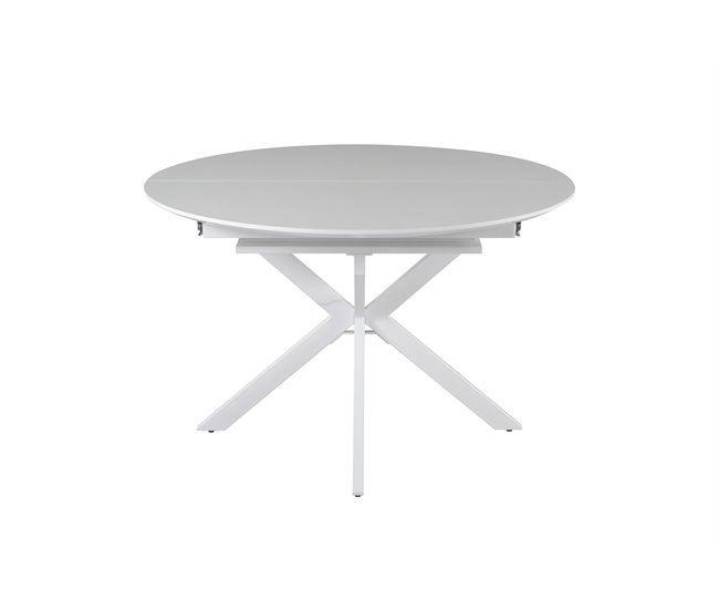 Mesa de comedor extensible redonda CINTHYA Blanco